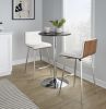 Mason Swivel Mid-Century Modern Counter Height Dining Set with Adjustable Table in Chrome Metal