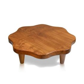 16" Teak Wood Pedestal Stand for Aroma and Snacks