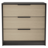 Cannon 3-Drawer Rectangle Dresser Black Wengue and Light Oak