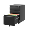 3 Drawer Mobile File Cabinet with Lock,Metal Filing Cabinets for Home Office Organizer Letters/Legal/A4,Fully Assembled,Blak