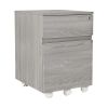 Techni Mobili Rolling Two Drawer Vertical Filing Cabinet with Lock and Storage, Grey