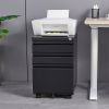 3 Drawer Mobile Locking File Cabinet, Rolling Filing Cabinet for Letter/A4 Size With 5 Wheels