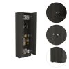 Buxton Rectangle 2-Door Storage Tall Cabinet Carbon Espresso and Black Wengue
