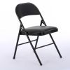 6pcs Elegant Foldable Iron & PVC Chairs for Convention & Exhibition Black