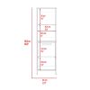 Eiffel Kitchen Pantry; Two External Shelves; Single Door Cabinet; Two Interior Shelves White -White