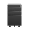 3 Drawer Mobile File Cabinet with Lock,Metal Filing Cabinets for Home Office Organizer Letters/Legal/A4,Fully Assembled,Blak