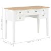 Writing Desk White 43.1"x17.7"x30.5" Wood