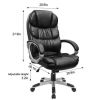 High Back Executive Chair PU Leather Business Manager's Office Chair Adjustable Ergonomic Swivel Desk Chair