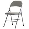 4pcs Elegant Foldable Iron & PVC Chairs for Convention & Exhibition Gray