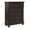Traditional Design Bedroom Furniture 1pc Chest of 5x Drawers Grayish Brown Finish Wooden Furniture