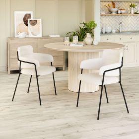 Marcel Dining Chair (Set of 2) Brown (Color: White)