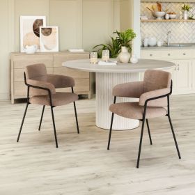 Marcel Dining Chair (Set of 2) Brown (Color: BROWN)