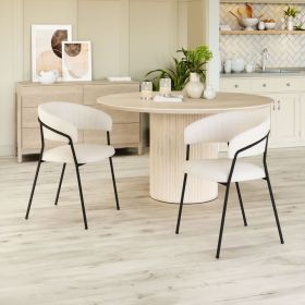 Josephine Dining Chair (Set of 2) Brown (Color: cream)