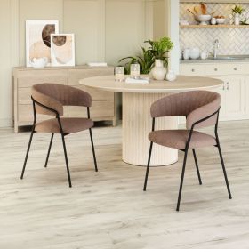 Josephine Dining Chair (Set of 2) Brown (Color: BROWN)