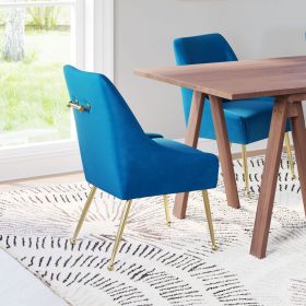 Maxine Dining Chair Gray & Gold (Color: Blue)