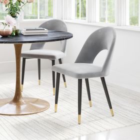 Menlo Dining Chair (Set of 2) Gray (Color: Gray)