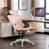 Multi-functional Ergonomic Mesh Office Chair with Adjustable Armrest,Footrest,Lumbar Support, 360°  Silent Wheels,Headrest for Home & Office